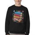 Fantasy Drama Tragedy Books Subtle Reader Librarian Flower Youth Crewneck Sweatshirt