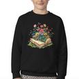 Floral Book Bloom Wildflowers Literature Nature Fantasy Youth Crewneck Sweatshirt