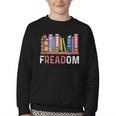 Freadom Anti Ban Books Freedom To Read Book Lover Reading Youth Crewneck Sweatshirt