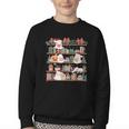 Ghost Christmas Reading Book Lover Library Christmas Teacher Youth Crewneck Sweatshirt