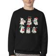 Ghost Santa Elf Squad Read Books Bookish Librarian Christmas Youth Crewneck Sweatshirt