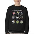 God Says I Am Cat Book Lover Christian Cute Jesus Girls Kids Youth Crewneck Sweatshirt
