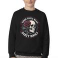 Good Girls Read Dirty Books Smut Reader Dark Romance Skull Youth Crewneck Sweatshirt