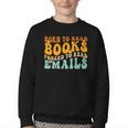 Groovy Born To Read Books Forced To Read Emails Reading Youth Crewneck Sweatshirt