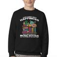 Happiness More Books Read Reading Librarian Men Women Kids Youth Crewneck Sweatshirt
