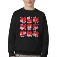 Heart Reading Books Valentine Teacher Boys Girls Book Lover Youth Crewneck Sweatshirt
