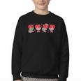 Heart Reading Books Valentine Teacher Library Book Lover Youth Crewneck Sweatshirt