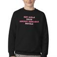 Hot Girls Read Hockey Romance Novels Book Lovers Youth Crewneck Sweatshirt