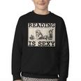 Hot Pin Up Girl Comic Book Vintage Reading Is Sexy Youth Crewneck Sweatshirt