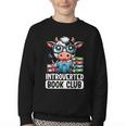 Introverted Book Club Reading Lover Cow Youth Crewneck Sweatshirt