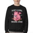 Just A Girl Who Loves Dragons And Books Dragon Reading Lover Youth Crewneck Sweatshirt Just A Girl Who Loves Dragons And Books Dragon Reading Lover Youth Crewneck Sweatshirt
