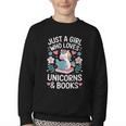 Just a Girl Who Loves Unicorns And Books Youth Crewneck Sweatshirt Just a Girl Who Loves Unicorns And Books Youth Crewneck Sweatshirt