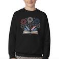 Librarian 4th July Book Lover Bookworm Patriotic Books Youth Crewneck Sweatshirt