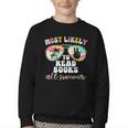 Most Likely To Read Books All Summer Teacher Student Youth Crewneck Sweatshirt