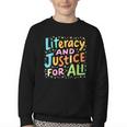 Literacy And Justice For All Protect Banned Books Library Youth Crewneck Sweatshirt