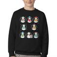 Literary Winter Reading Snowmen Cozy Book Lover Pattern Youth Crewneck Sweatshirt