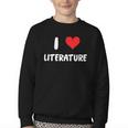 I Love Literature Heart Books Writing Reading Read Write Youth Crewneck Sweatshirt