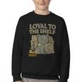 Loyal To The Shelf Knight Panther Book Lover Youth Crewneck Sweatshirt