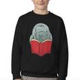 Manatee Reading Books Sea Animal Manatee Youth Crewneck Sweatshirt