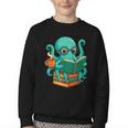 Octopus Reading Book Reading Bookworm Reader Youth Crewneck Sweatshirt