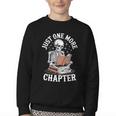 One More Chapter Skeleton Reading Books Lovers Readers Youth Crewneck Sweatshirt