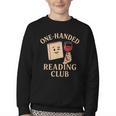 One-Handed Reading Club Smutty Book Lover Youth Crewneck Sweatshirt