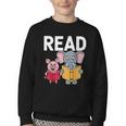 Pig Elephant Reading Cute Book Lover Bookworm Boys Girls Kid Youth Crewneck Sweatshirt Pig Elephant Reading Cute Book Lover Bookworm Boys Girls Kid Youth Crewneck Sweatshirt