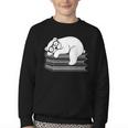 Polar Bear Reading Book Pajama Sleep Youth Crewneck Sweatshirt