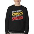 Powered By Comics And Snacks Comic Book Lover Youth Crewneck Sweatshirt