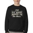 I Put My Book Down To Be Here Reader Youth Crewneck Sweatshirt