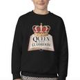 Queen Of The Classroom Appreciation Royal Crown Book Youth Crewneck Sweatshirt