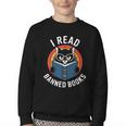 I Read Banned Books For Men Women Cat Banned Books Youth Crewneck Sweatshirt
