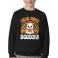 Read More Books Booooks Ghost Pumpkin Cute Teacher Halloween Youth Crewneck Sweatshirt