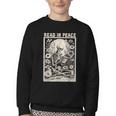 Read In Peace Skeleton Book Lover Bookworm Book Youth Crewneck Sweatshirt