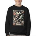The Reader Tarot Card Skeleton Reading Book Bookworm Bookish Youth Crewneck Sweatshirt
