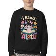 Reading Axolotl Book Lover Wildflowers Youth Crewneck Sweatshirt Reading Axolotl Book Lover Wildflowers Youth Crewneck Sweatshirt