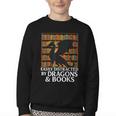 Reading Dragon Easily Distracted By Dragons And Books Youth Crewneck Sweatshirt