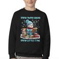 Reading Snow So Many Books Christmas Snow Little Time Youth Crewneck Sweatshirt
