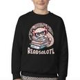 Readsalotl Axolotl Reading Books Glasses Bookworm Pun Fun Youth Crewneck Sweatshirt Readsalotl Axolotl Reading Books Glasses Bookworm Pun Fun Youth Crewneck Sweatshirt
