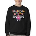 Retro Library Book Fair Queen School Reading Girls Women's Youth Crewneck Sweatshirt