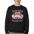 Retro Read Your Heart Out Valentine’s Day Teacher Book Lover Youth Crewneck Sweatshirt