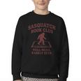 Sasquatch Book Club Bigfoot Reading Cryptid Vintage Youth Crewneck Sweatshirt