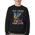 Save A Dragon Ride A Wingleader Books Dragon Lover Cute Youth Crewneck Sweatshirt