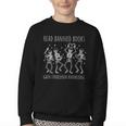 Skeleton Read Banned Books Gain Forbidden Knowledge Youth Crewneck Sweatshirt