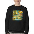 Softball Just A Girl Comic Book Style Graphic For Teens Youth Crewneck Sweatshirt