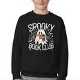 Spooky Book Club Cute Ghost Reading Book Halloween Costume Youth Crewneck Sweatshirt