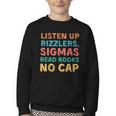 Teacher English Read Books Listen Up Rizzlers Youth Crewneck Sweatshirt Teacher English Read Books Listen Up Rizzlers Youth Crewneck Sweatshirt