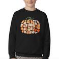 Thanksgiving Fall Books Pumpkins Vintage Library Teacher Kid Youth Crewneck Sweatshirt