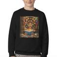 History Month Black Afro Girl Women Book Lovers Flower Youth Crewneck Sweatshirt