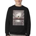 Totally Weird Tees Cat Library Book Reading Literary Youth Crewneck Sweatshirt